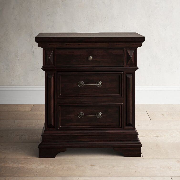 Dark wood deals nightstands